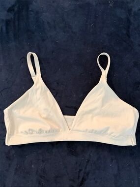 Athleta Cream Wireless Triangle Bralette